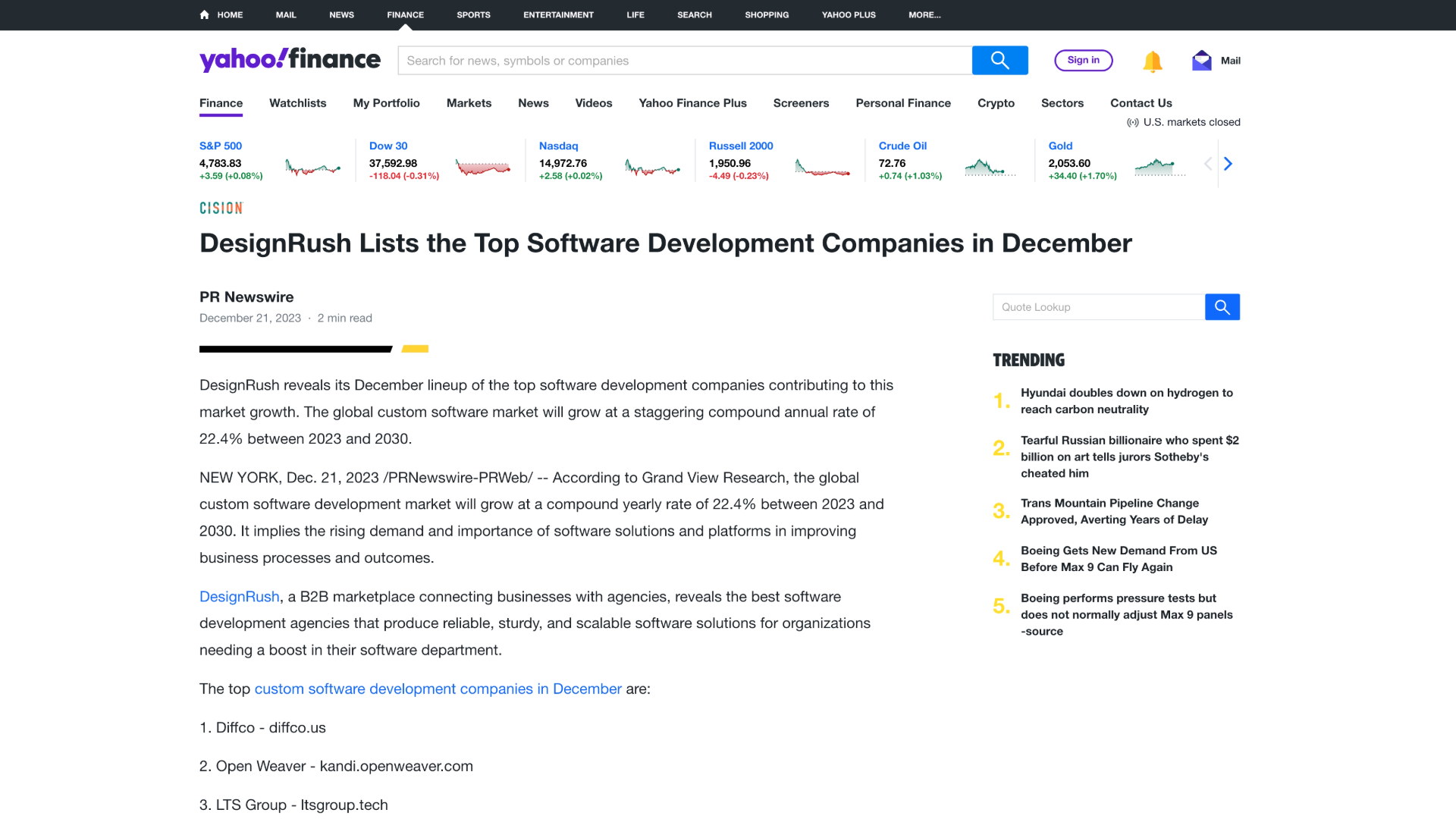 Hooman Listed Among Top Software Development Companies by Design Rush