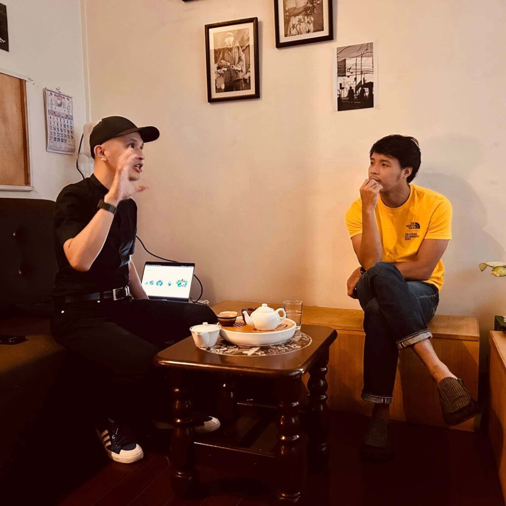 Eeman and Ralph of Jacob's Well Chai during a Hooman Brand Building Session